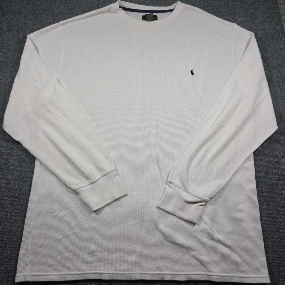 Polo Ralph Lauren T Shirt Mens 3XLT White Long Sleeve Waffle Knit Thermal